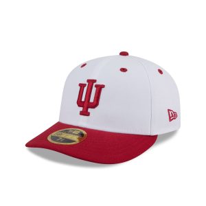 New Era x adidas Indiana Hoosiers White Low Profile 59FIFTY Fitted Hat
