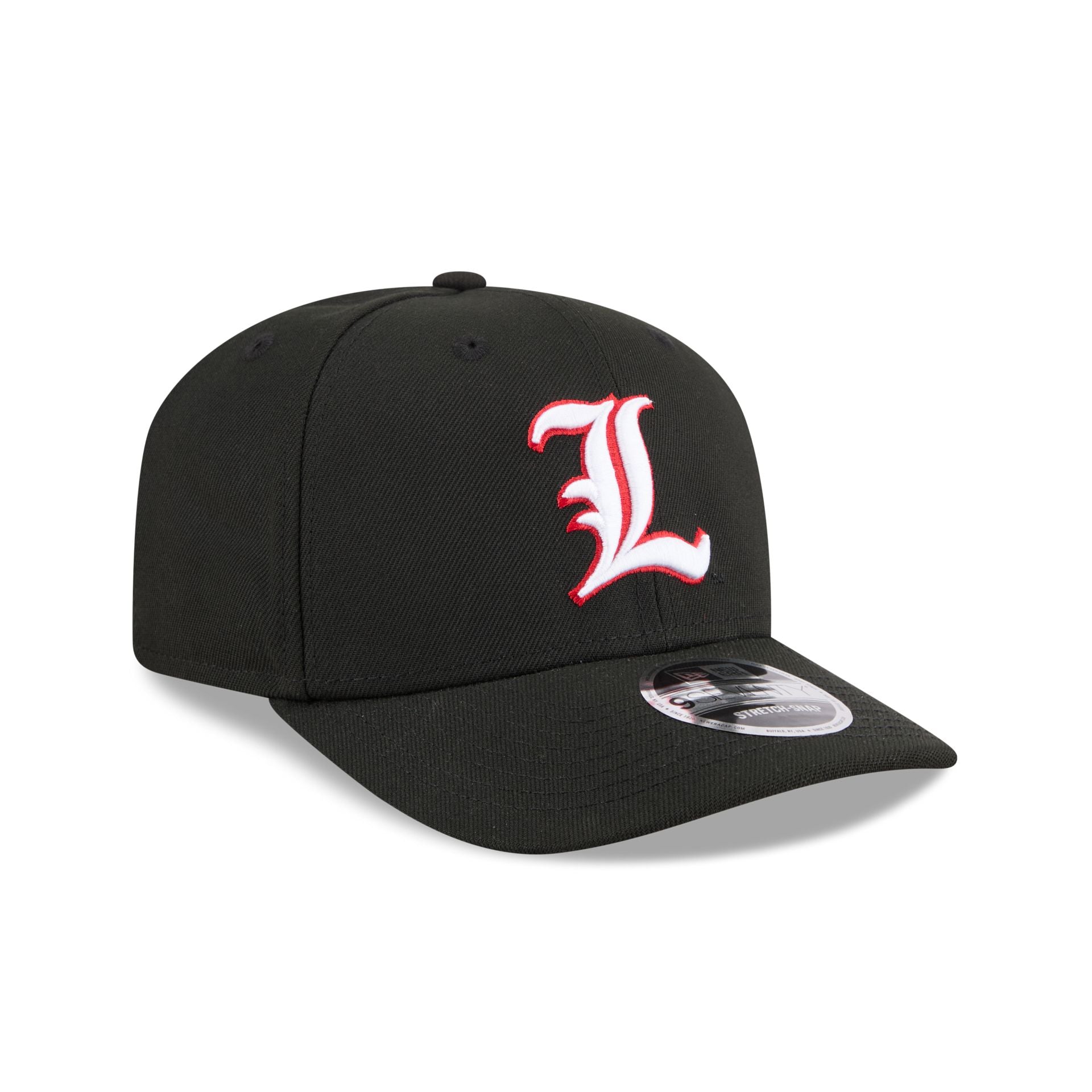 New Era x adidas Louisville Cardinals Black 9SEVENTY Stretch-Snap Hat - Image 3