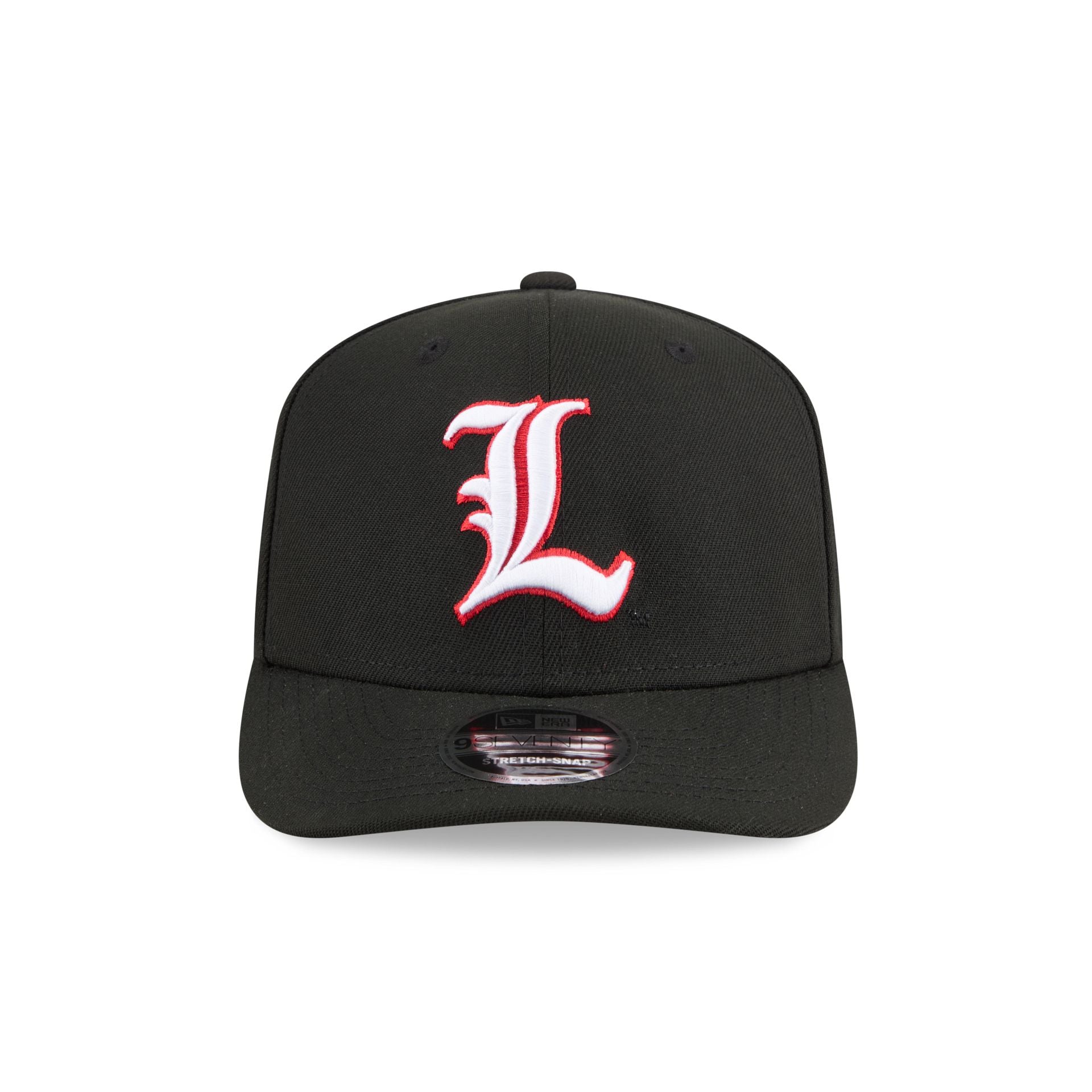 New Era x adidas Louisville Cardinals Black 9SEVENTY Stretch-Snap Hat - Image 2