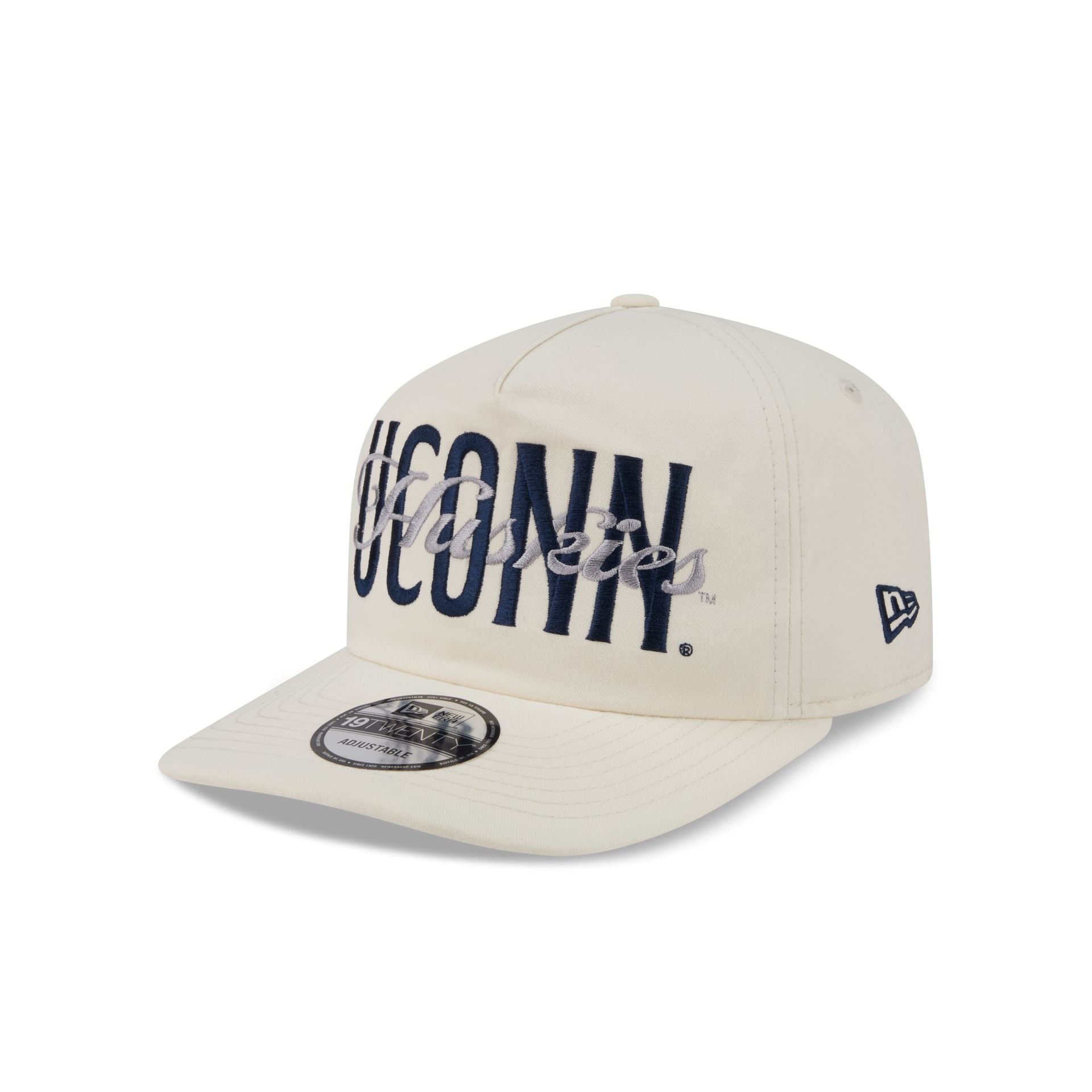 Connecticut Huskies Collegiate Script Ivory 19TWENTY Snapback Hat - Image 3