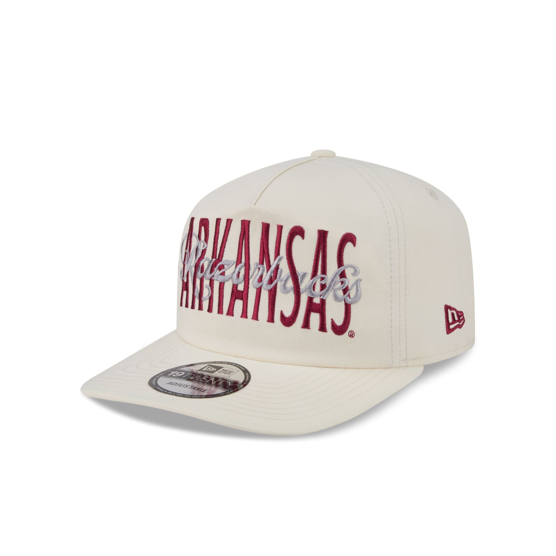 Arkansas Razorbacks Collegiate Script Ivory 19TWENTY Snapback Hat - Image 3
