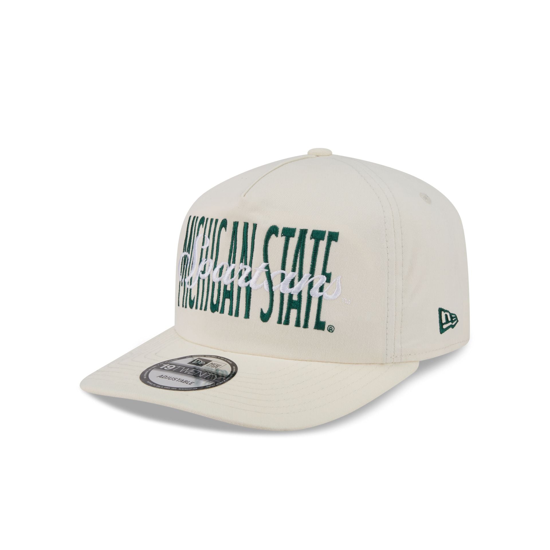 Michigan State Spartans Collegiate Script Ivory 19TWENTY Snapback Hat - Image 3