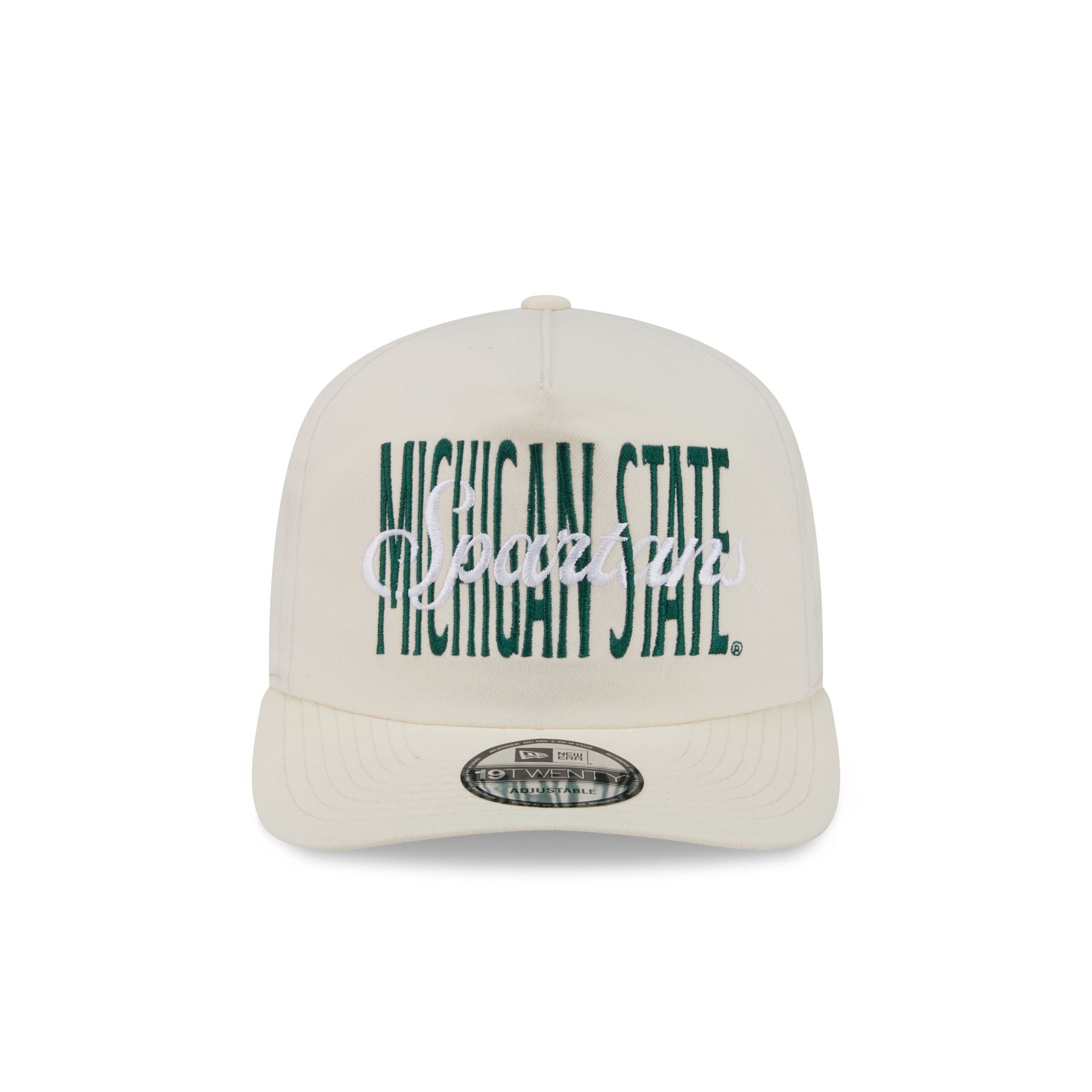 Michigan State Spartans Collegiate Script Ivory 19TWENTY Snapback Hat - Image 2