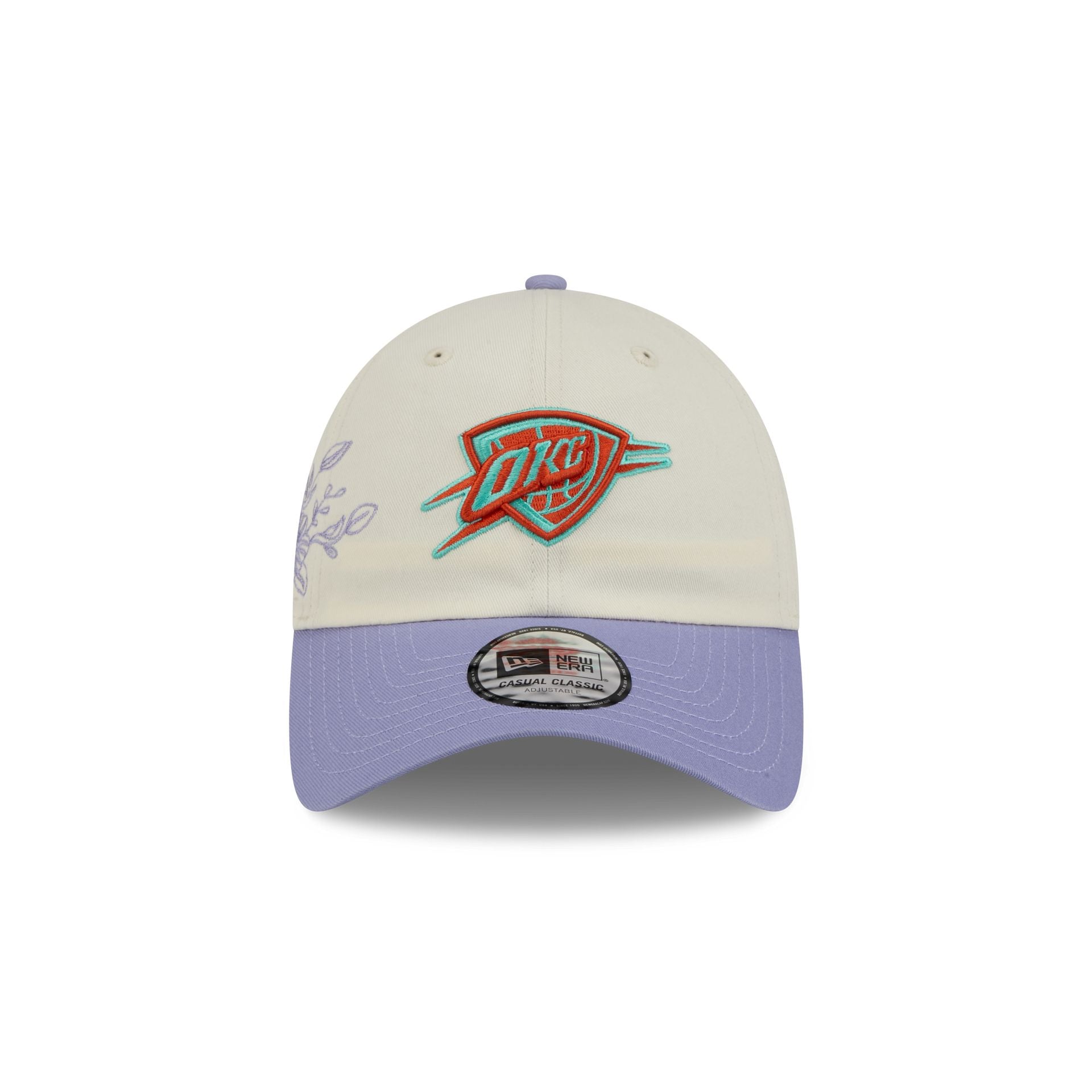 Oklahoma City Thunder Lavender Flowers Casual Classic Adjustable Hat - Image 2