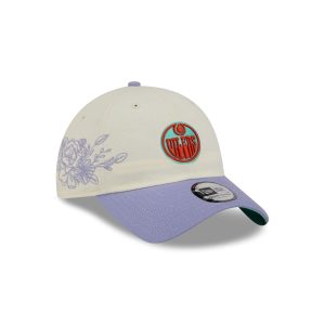 Edmonton Oilers Lavender Flowers Casual Classic Adjustable Hat