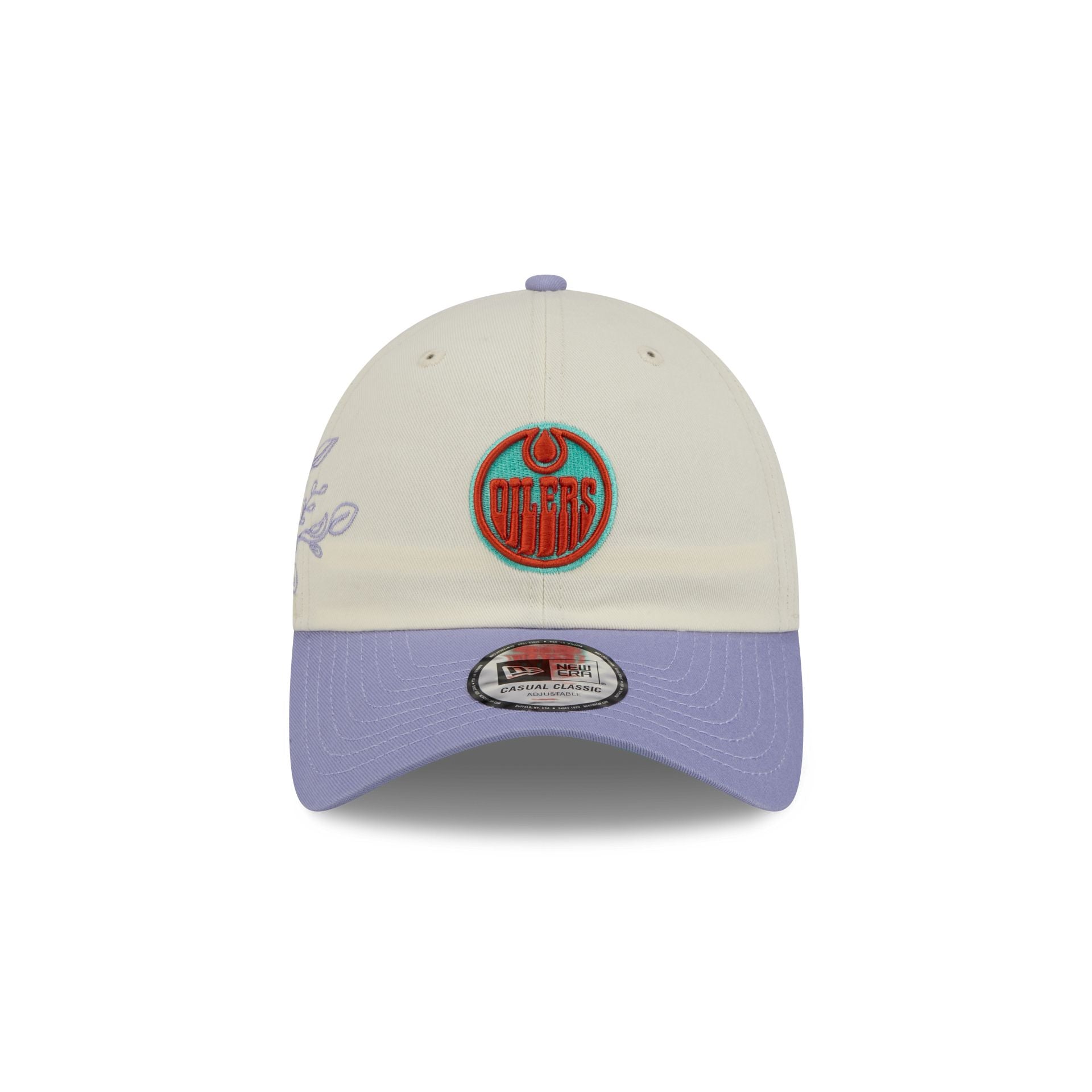 Edmonton Oilers Lavender Flowers Casual Classic Adjustable Hat - Image 2