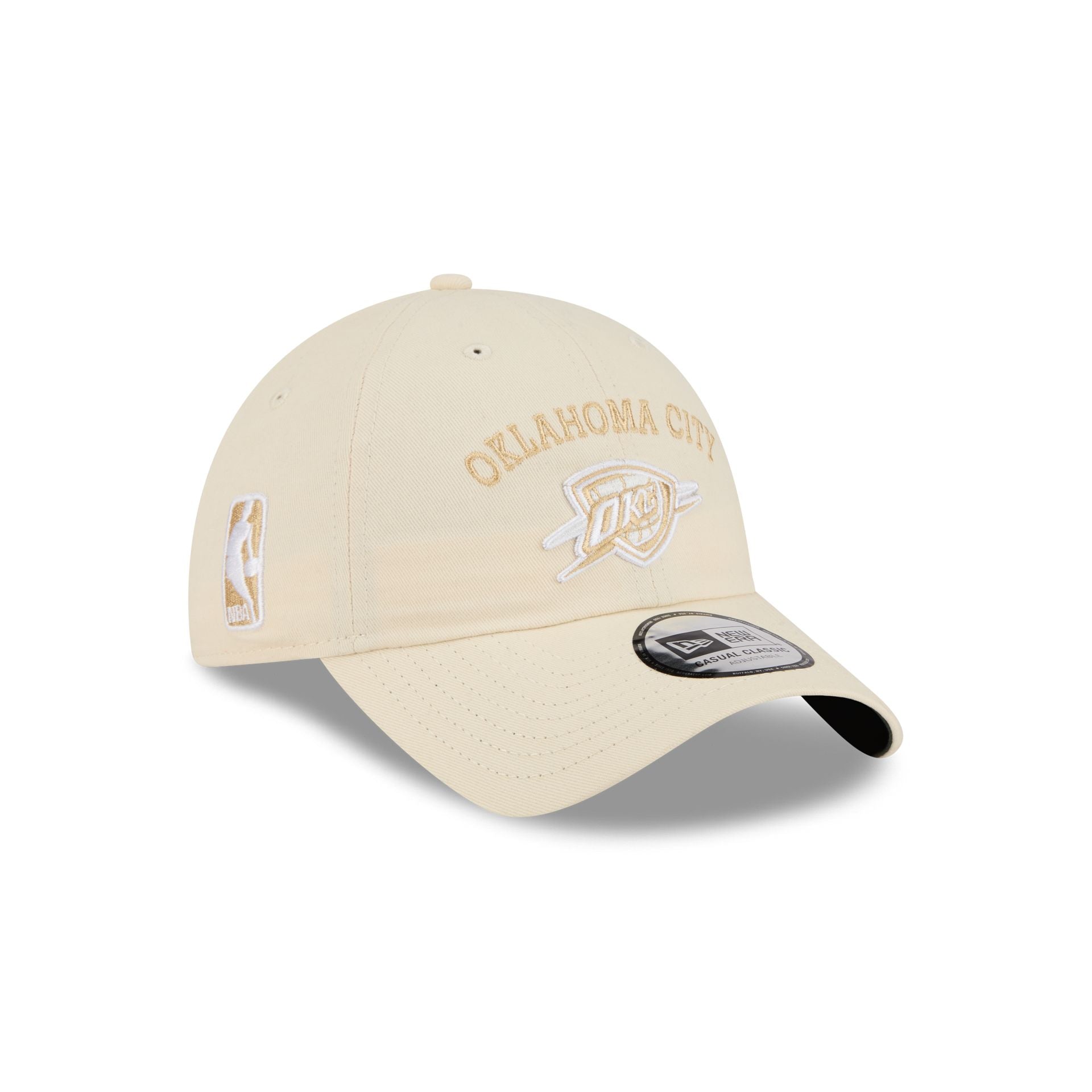 Oklahoma City Thunder Team Logo Cream Casual Classic Adjustable Hat - Image 3