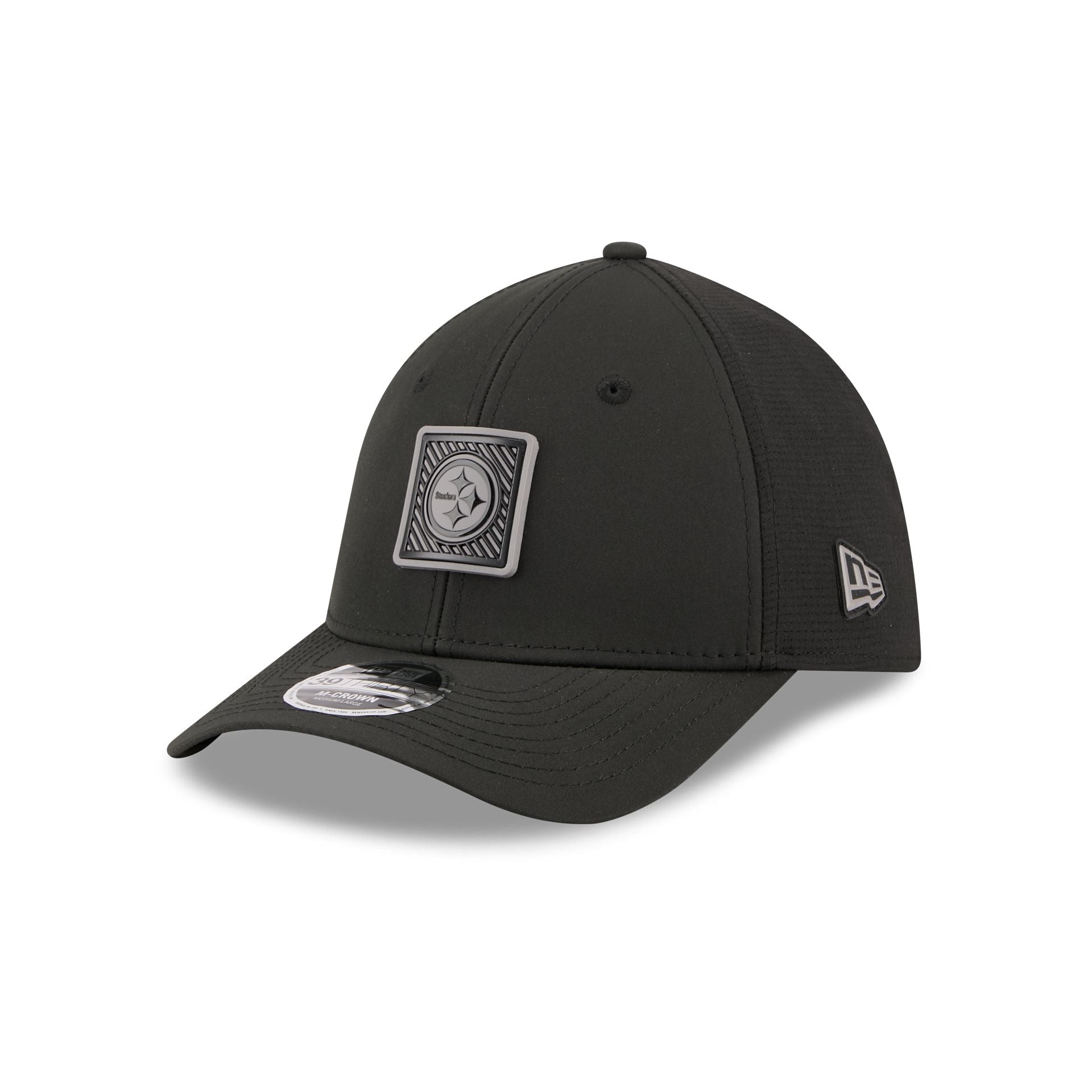 Pittsburgh Steelers 2026 Training Black 39THIRTY M-Crown Stretch-Fit Hat - Image 3