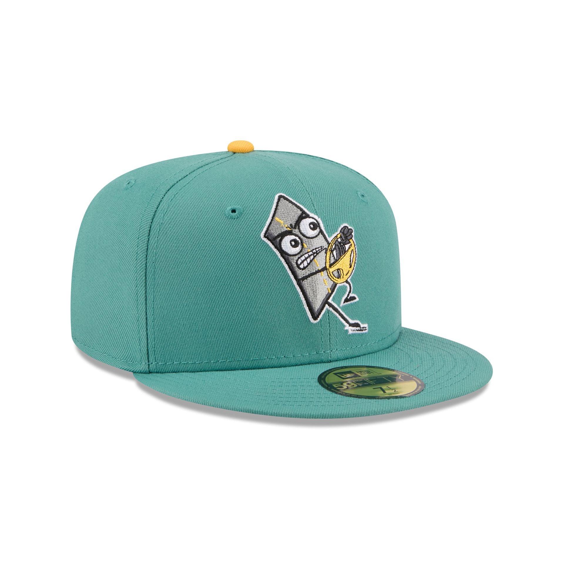 Worcester Red Sox Theme Night Light Green 59FIFTY Fitted Hat - Image 3