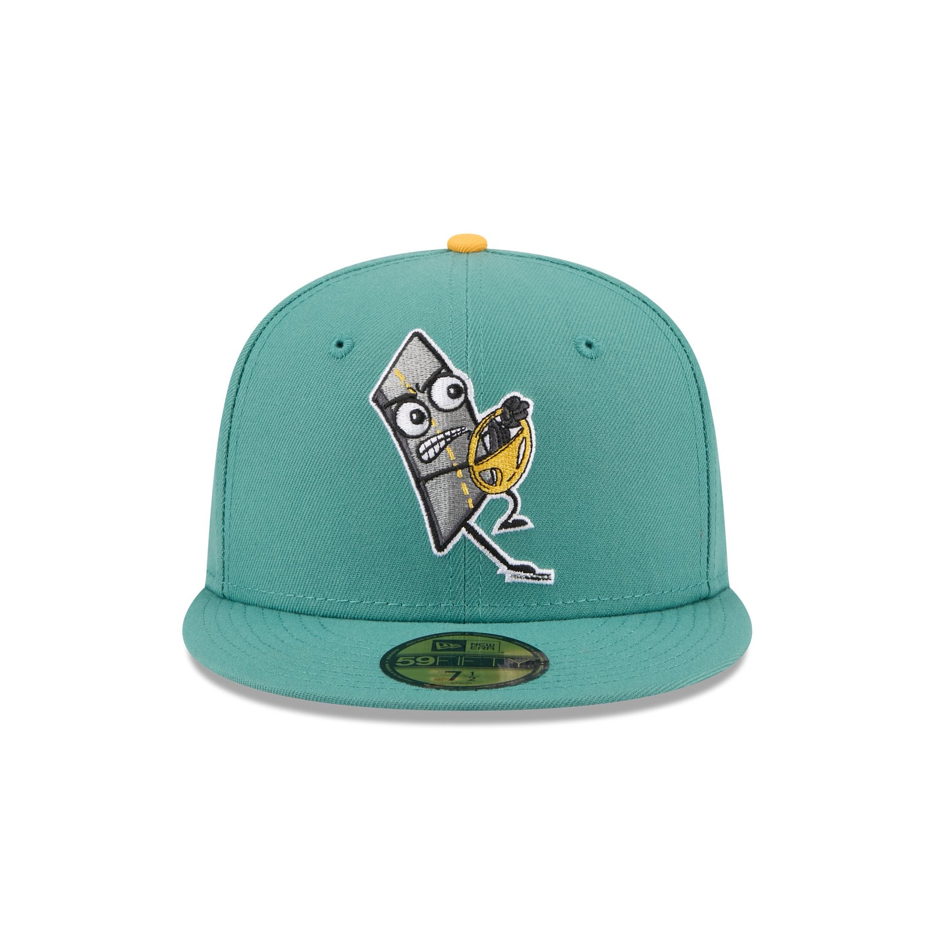 Worcester Red Sox Theme Night Light Green 59FIFTY Fitted Hat - Image 2