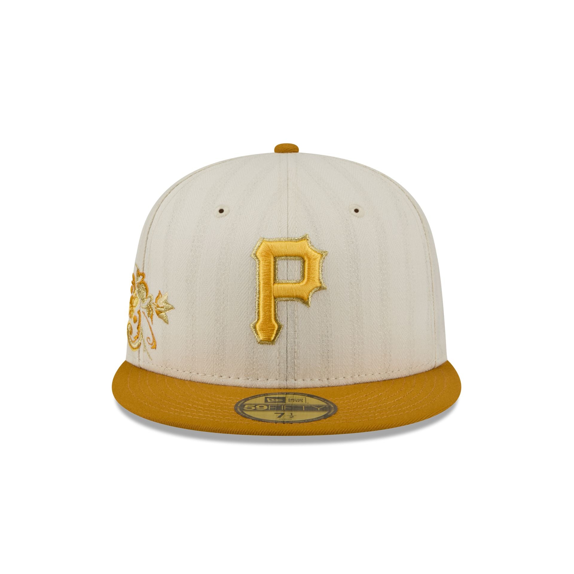 Pittsburgh Pirates Chrome Herringbone 59FIFTY Fitted Hat - Image 2