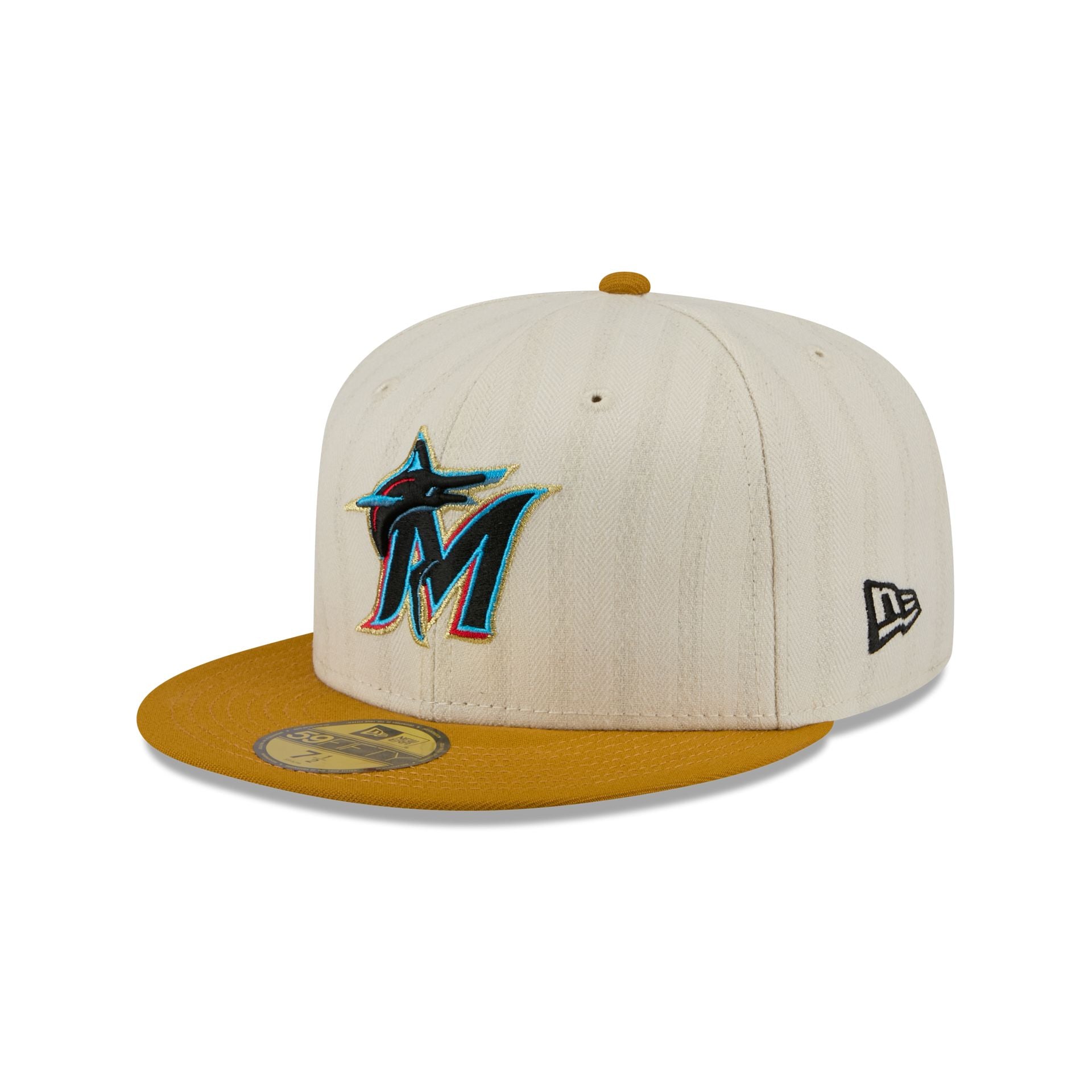Miami Marlins Chrome Herringbone 59FIFTY Fitted Hat - Image 3