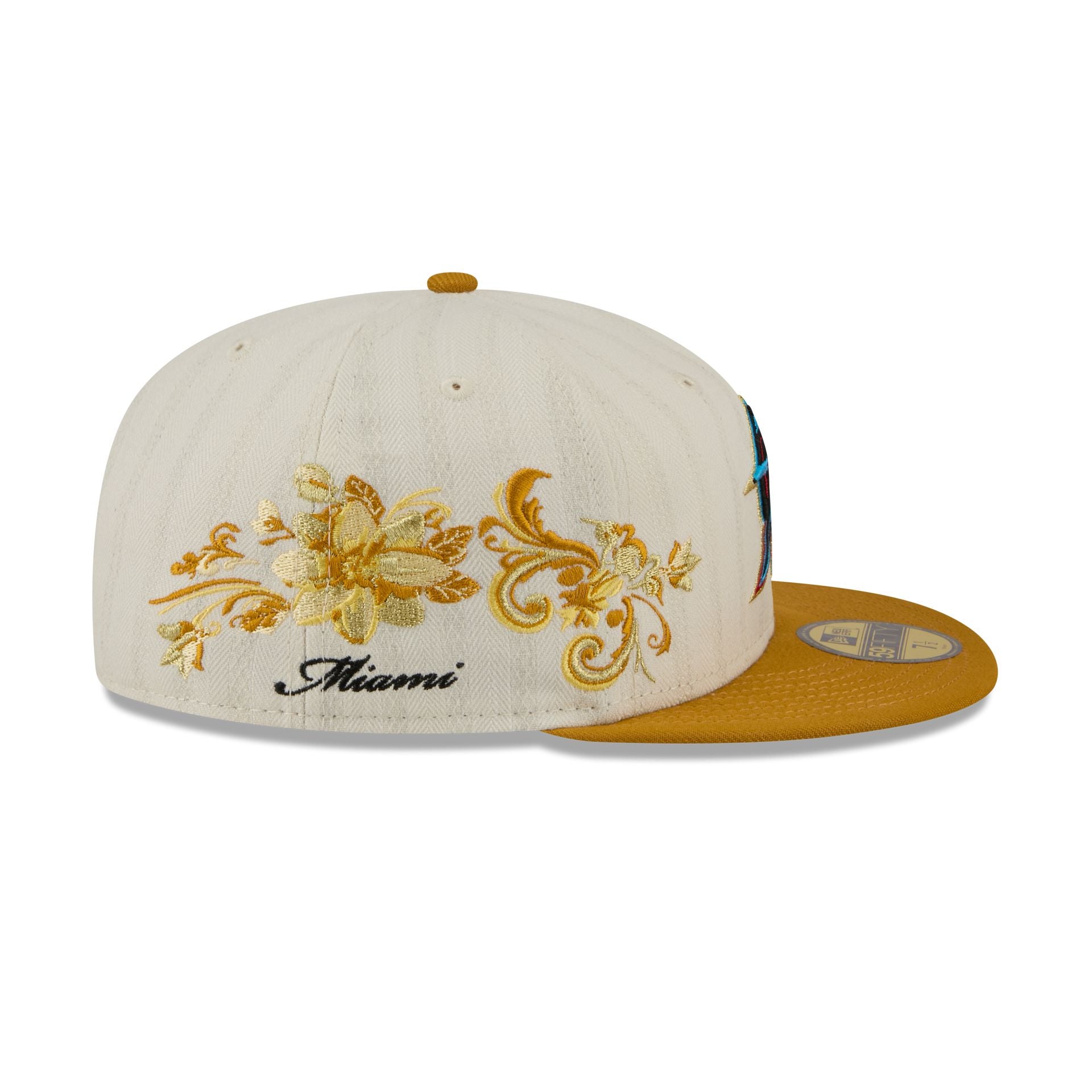 Miami Marlins Chrome Herringbone 59FIFTY Fitted Hat - Image 4