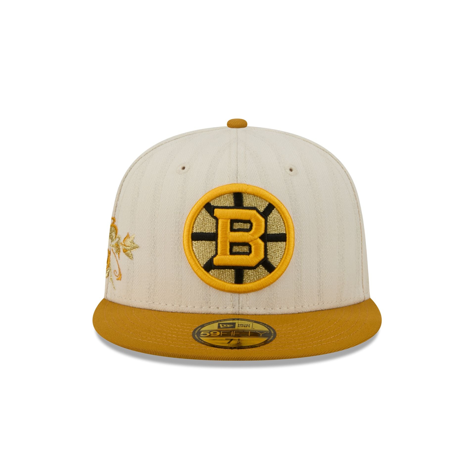 Boston Bruins Chrome Herringbone 59FIFTY Fitted Hat - Image 2