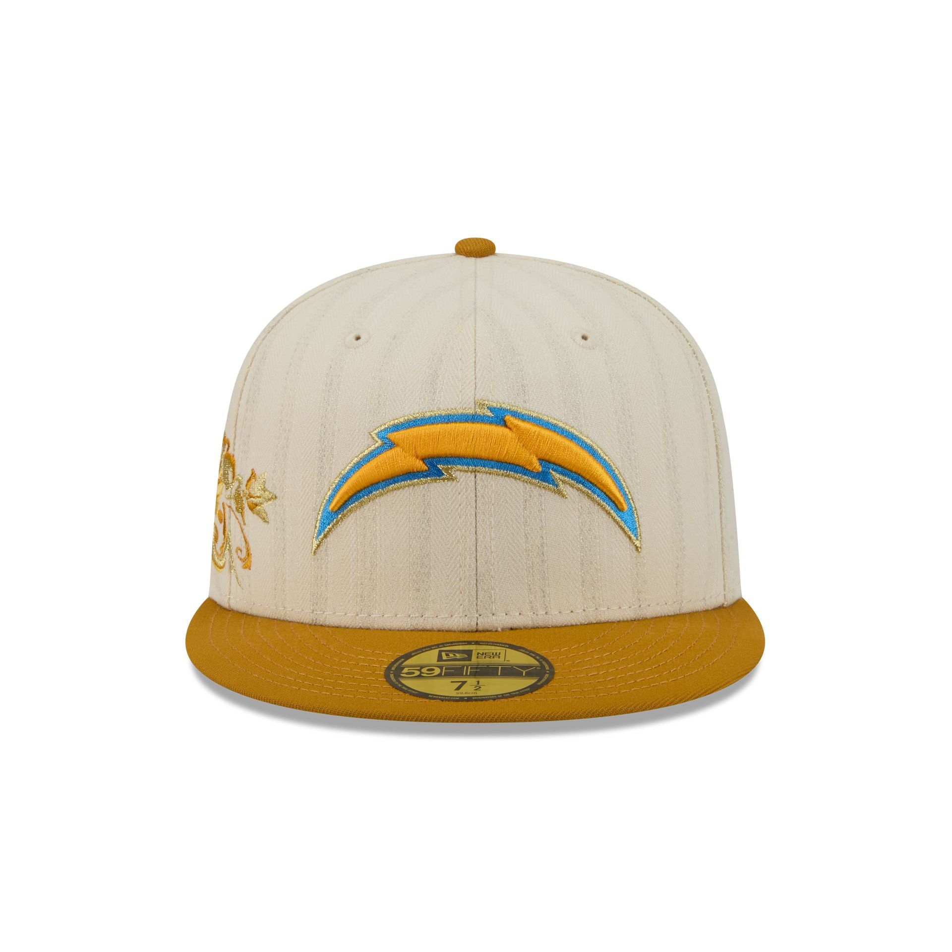 Los Angeles Chargers Chrome Herringbone 59FIFTY Fitted Hat - Image 2