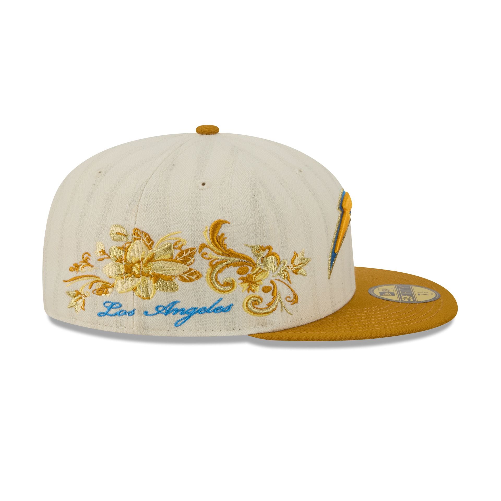 Los Angeles Chargers Chrome Herringbone 59FIFTY Fitted Hat - Image 4