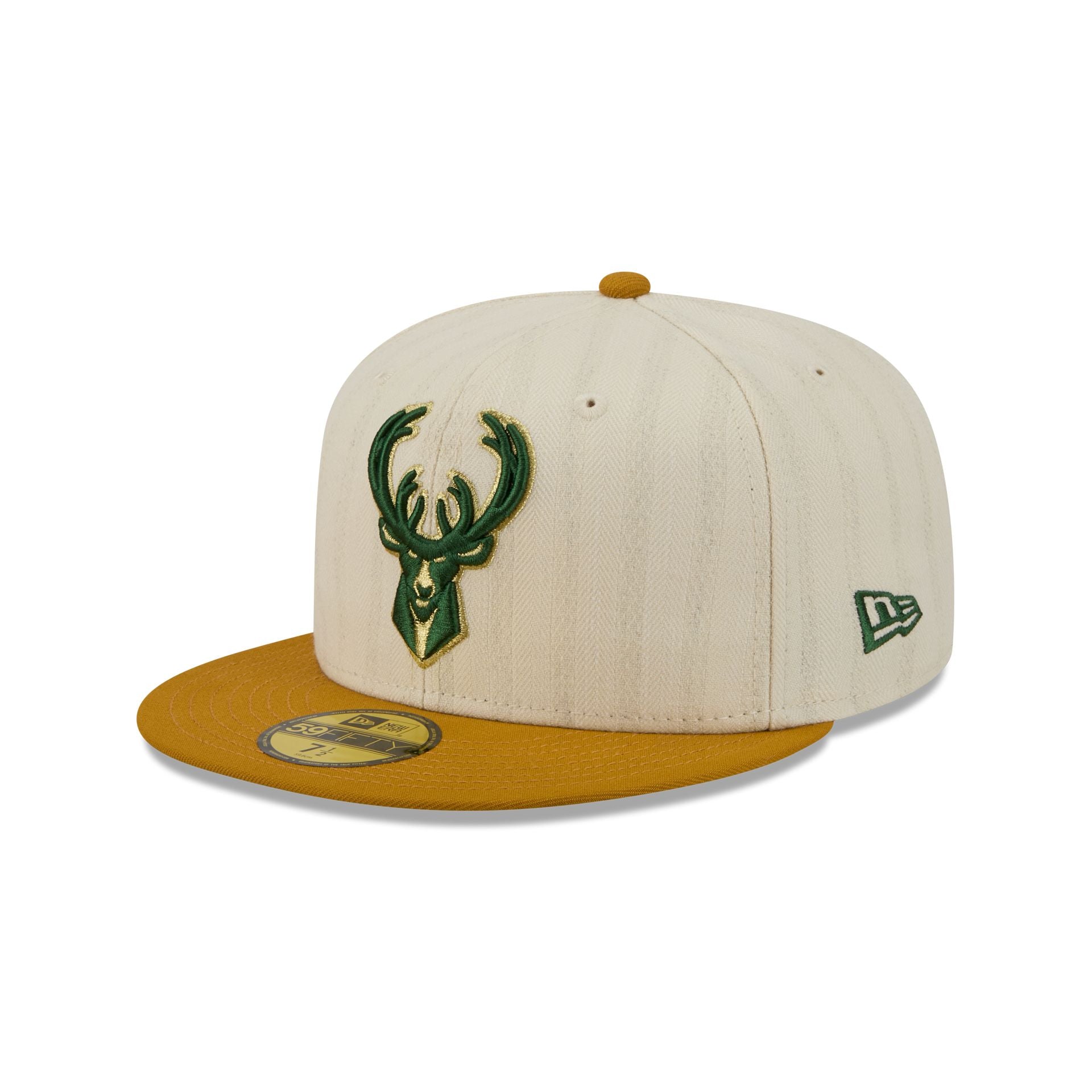 Milwaukee Bucks Chrome Herringbone 59FIFTY Fitted Hat - Image 3