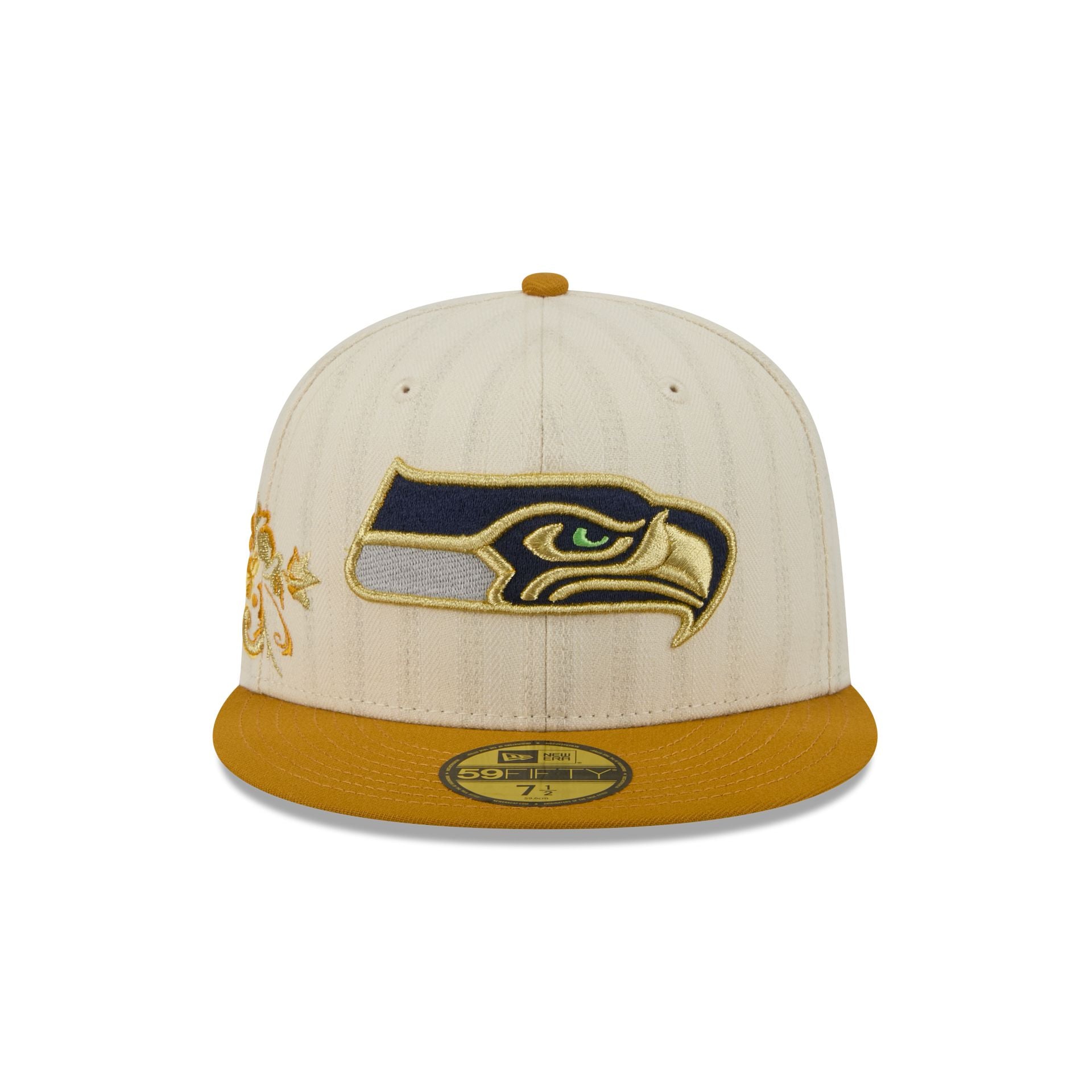Seattle Seahawks Chrome Herringbone 59FIFTY Fitted Hat - Image 2
