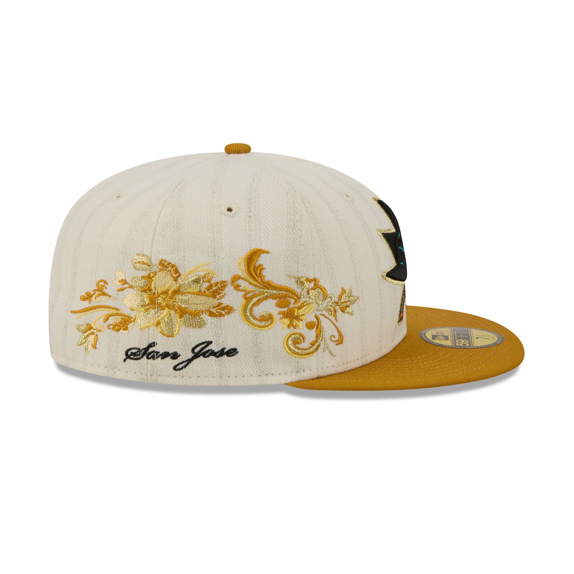 San Jose Sharks Chrome Herringbone 59FIFTY Fitted Hat - Image 4