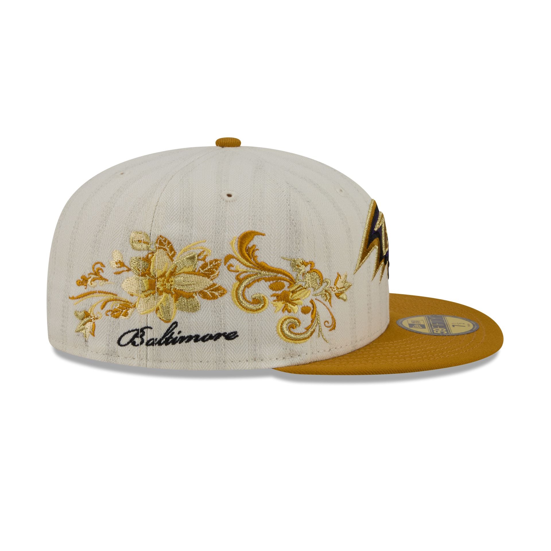 Baltimore Ravens Chrome Herringbone 59FIFTY Fitted Hat - Image 4