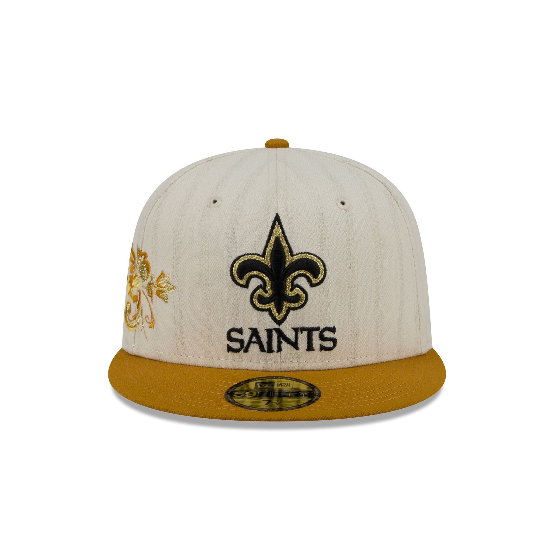 New Orleans Saints Chrome Herringbone 59FIFTY Fitted Hat - Image 2