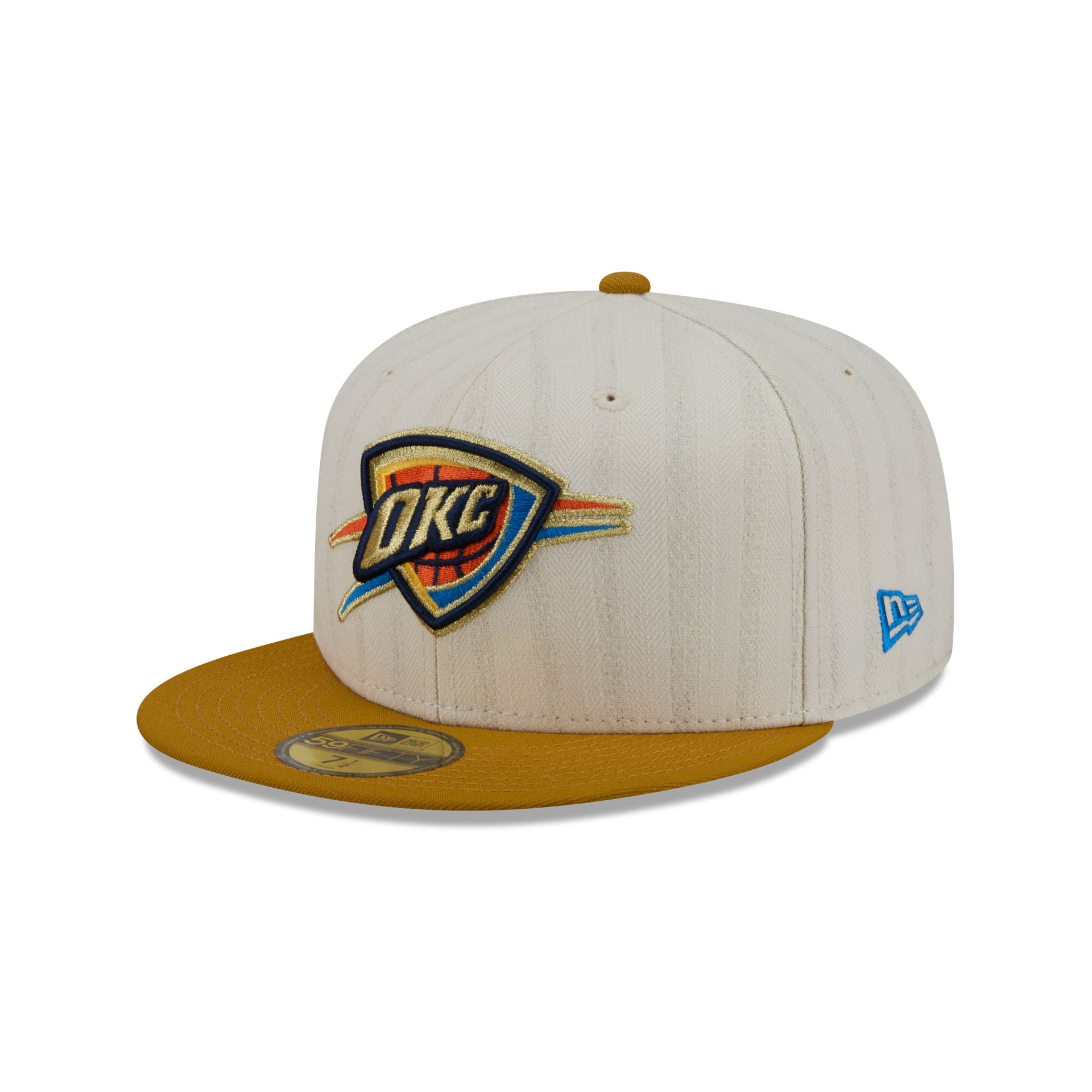 Oklahoma City Thunder Chrome Herringbone 59FIFTY Fitted Hat - Image 3
