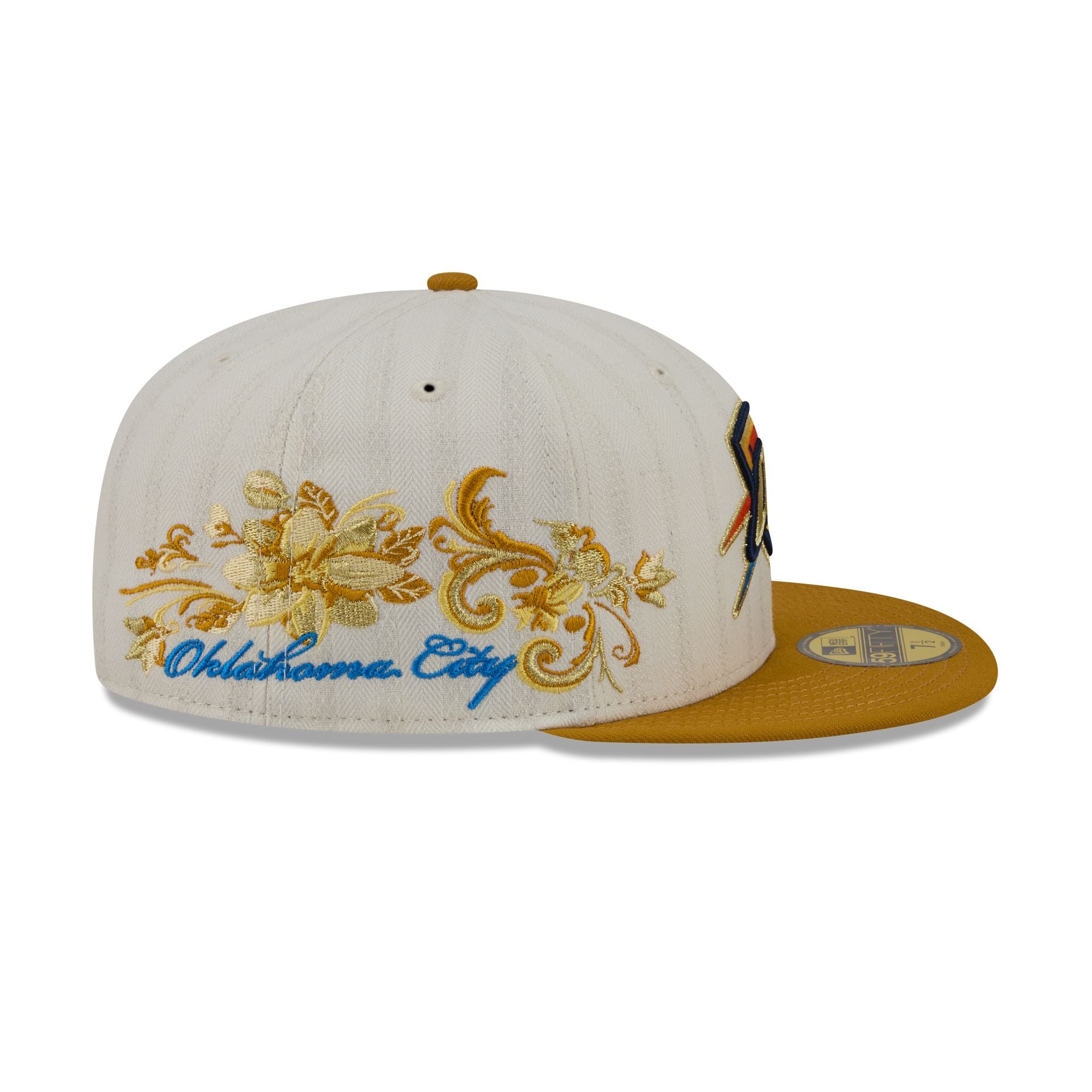 Oklahoma City Thunder Chrome Herringbone 59FIFTY Fitted Hat - Image 4