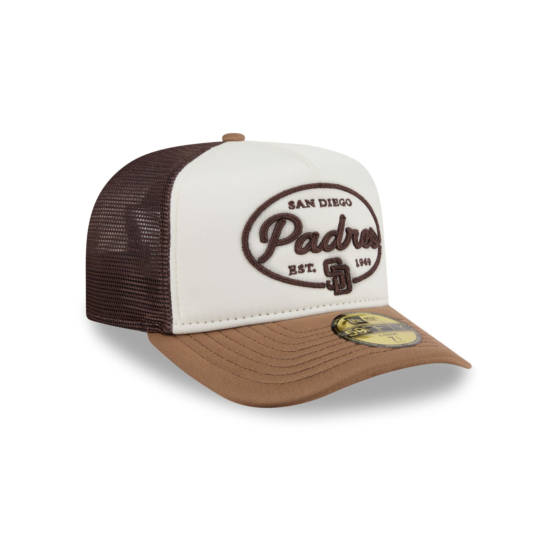 San Diego Padres Chrome 59FIFTY Fitted Trucker Hat - Image 3