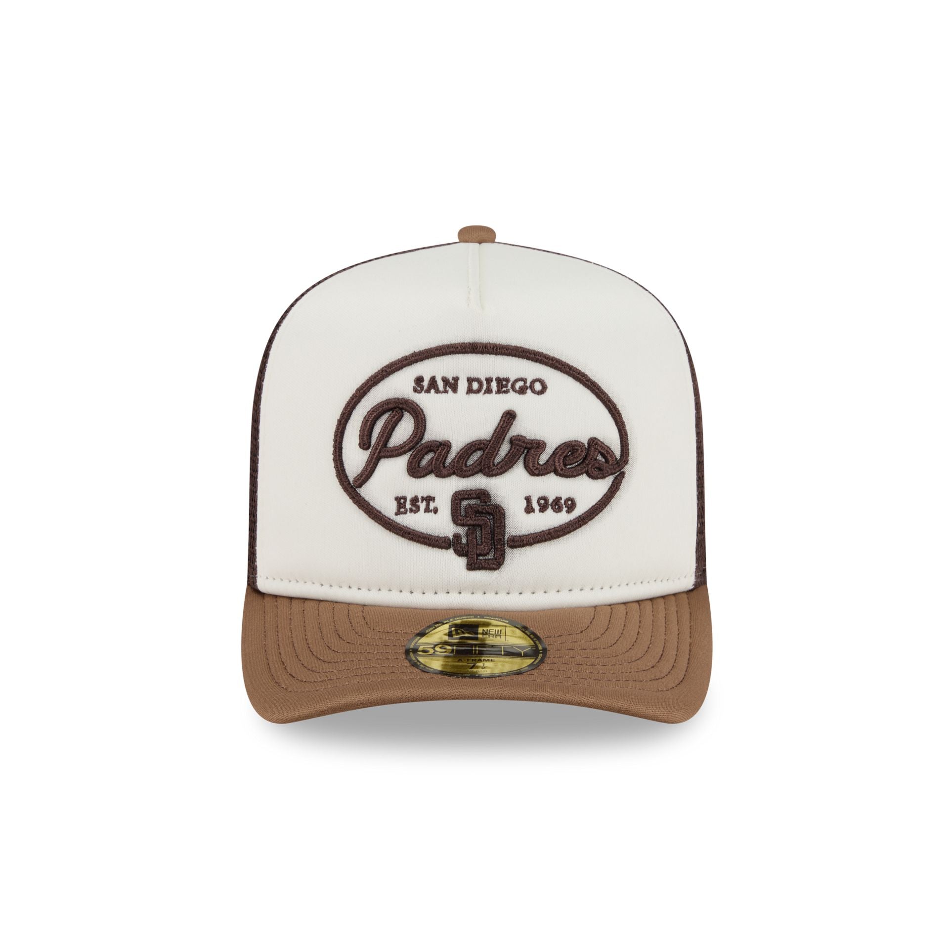 San Diego Padres Chrome 59FIFTY Fitted Trucker Hat - Image 2