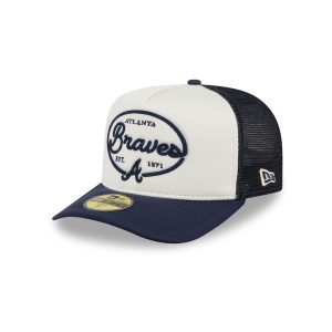 Atlanta Braves Chrome 59FIFTY Fitted Trucker Hat