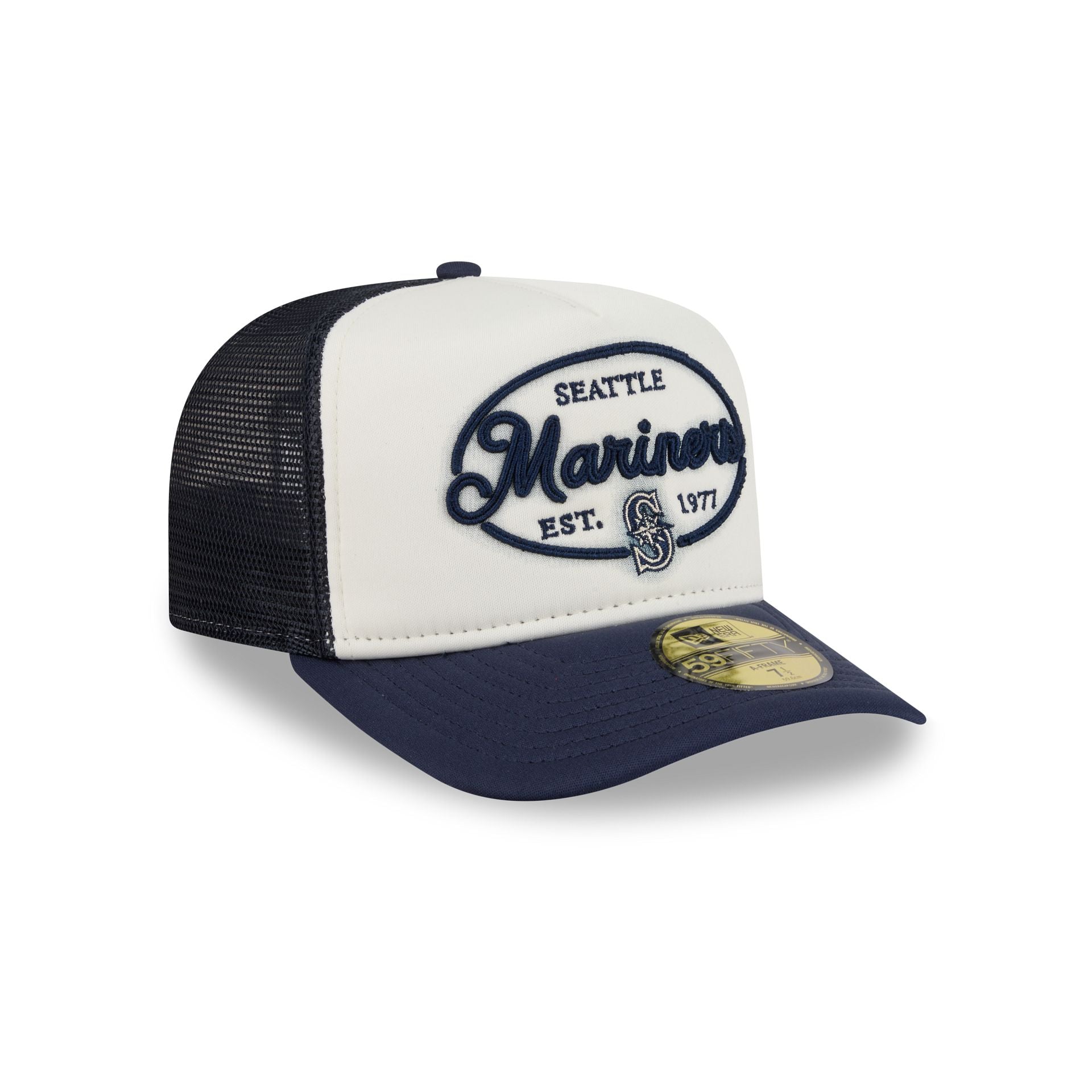 Seattle Mariners Chrome 59FIFTY Fitted Trucker Hat - Image 3