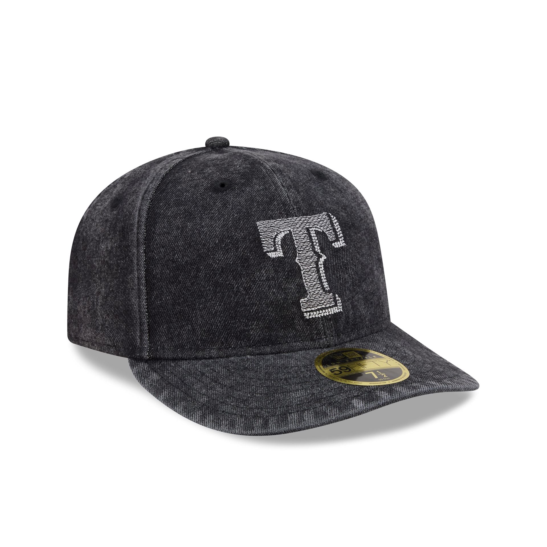Texas Rangers Black Denim Low Profile 59FIFTY Fitted Hat - Image 3