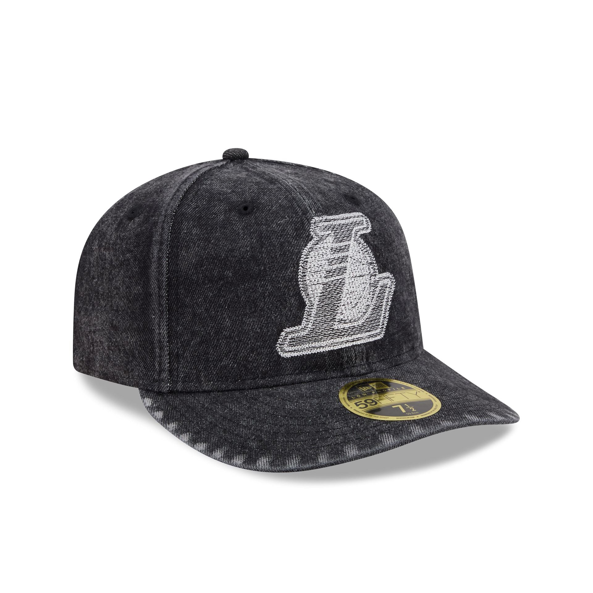 Los Angeles Lakers Black Denim Low Profile 59FIFTY Fitted Hat - Image 3
