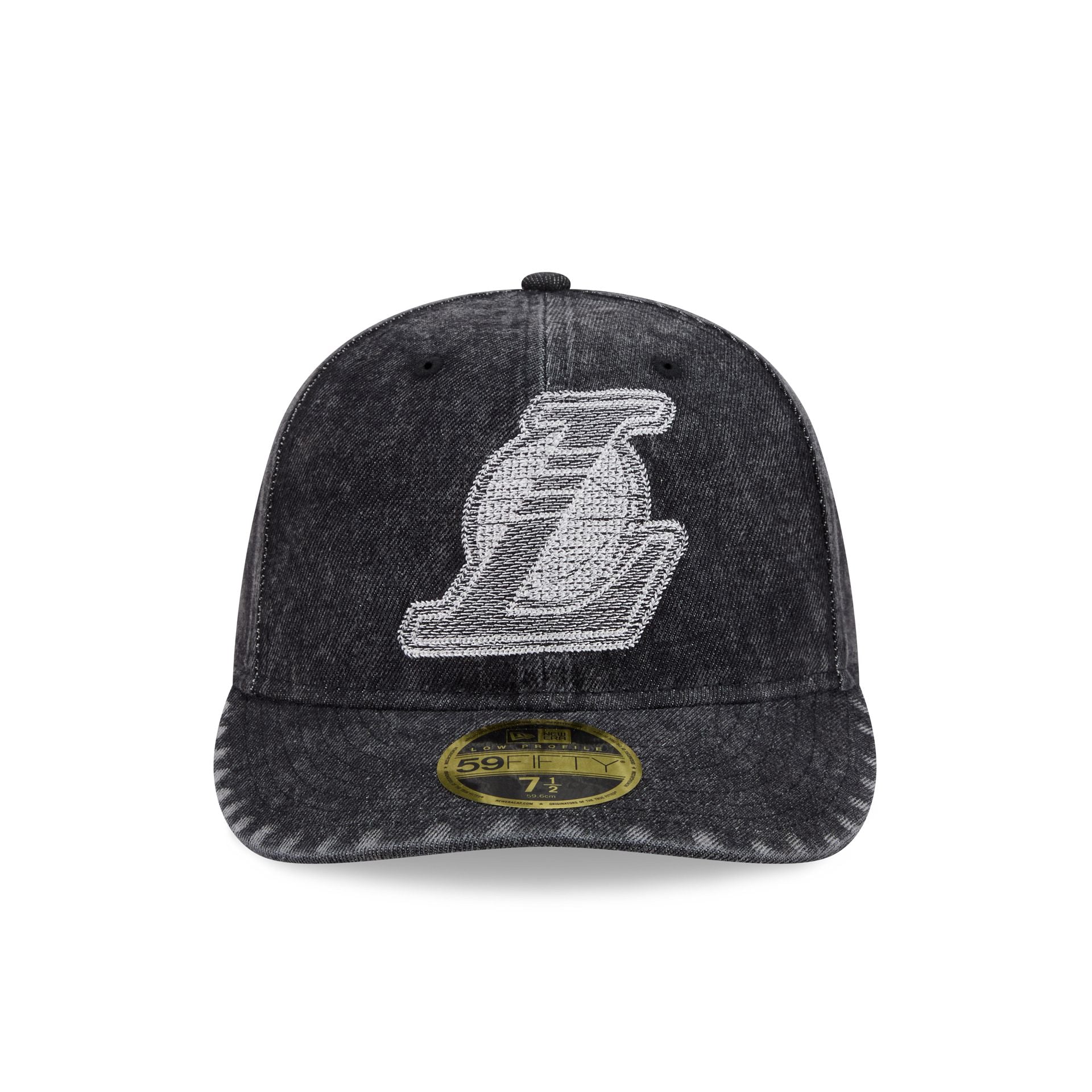 Los Angeles Lakers Black Denim Low Profile 59FIFTY Fitted Hat - Image 2