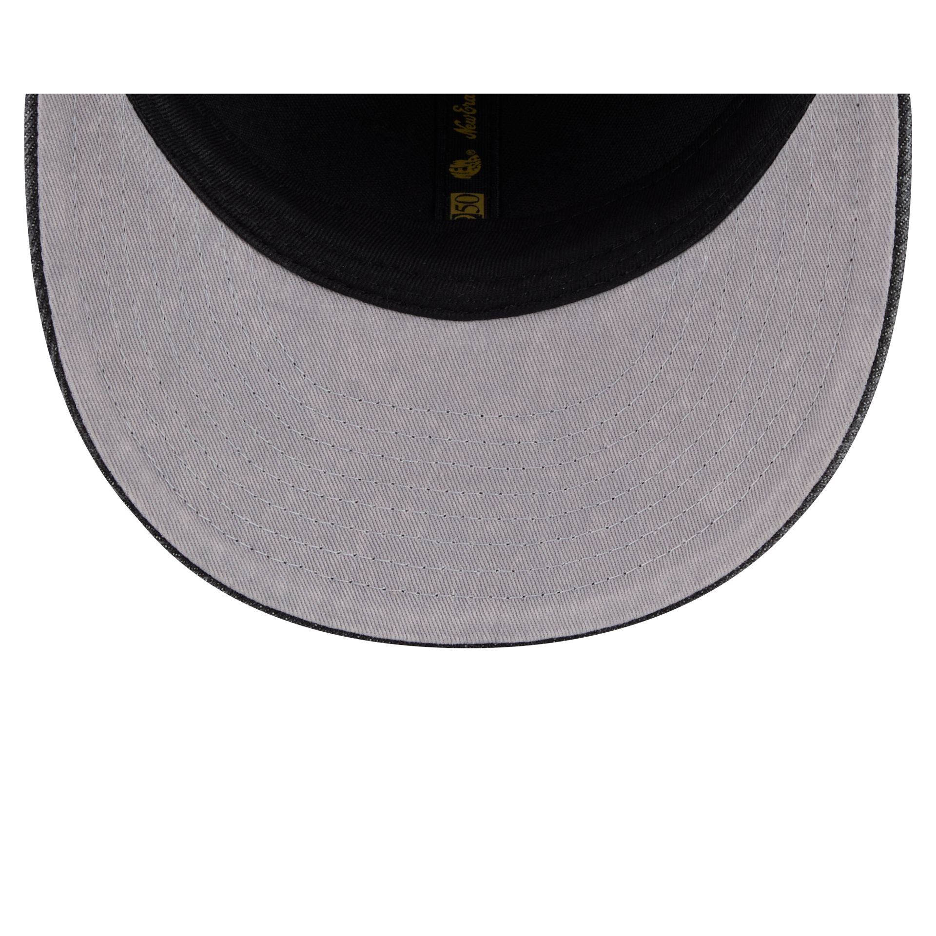 Los Angeles Lakers Black Denim Low Profile 59FIFTY Fitted Hat - Image 7