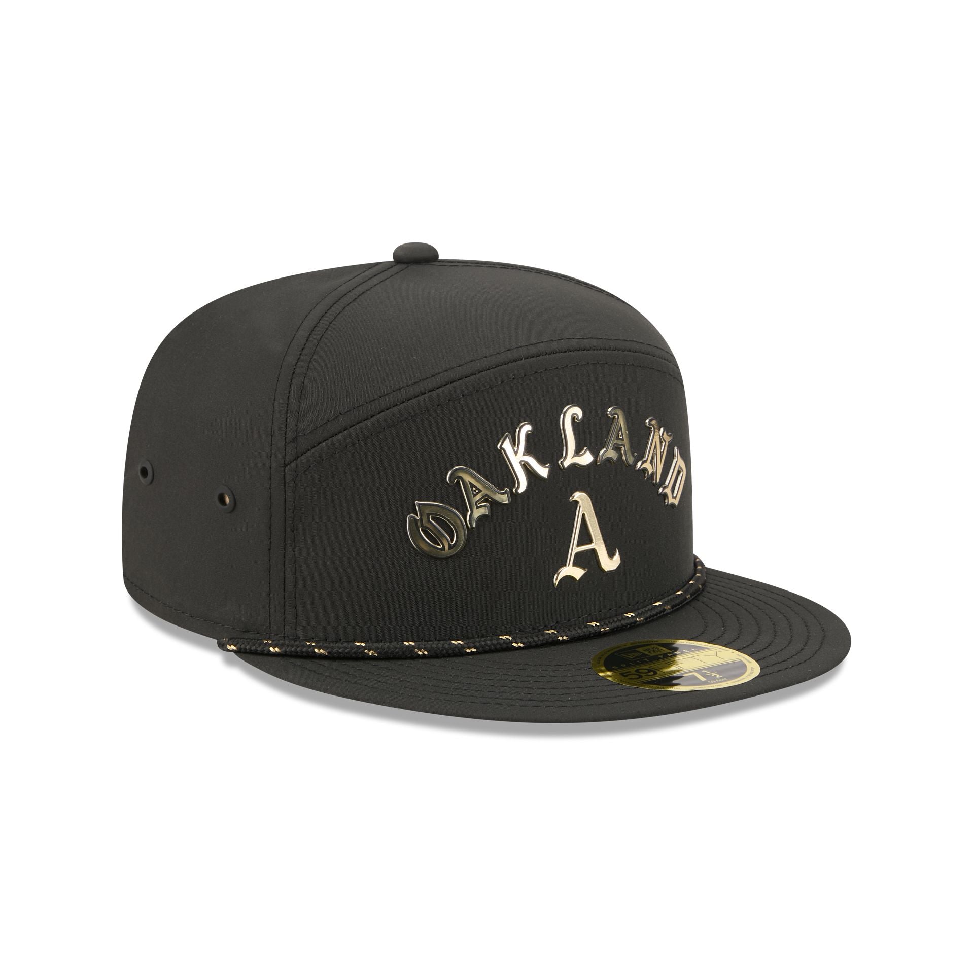 Athletics Gold Logo Rope Split Panel 59FIFTY Fitted Hat - Image 3