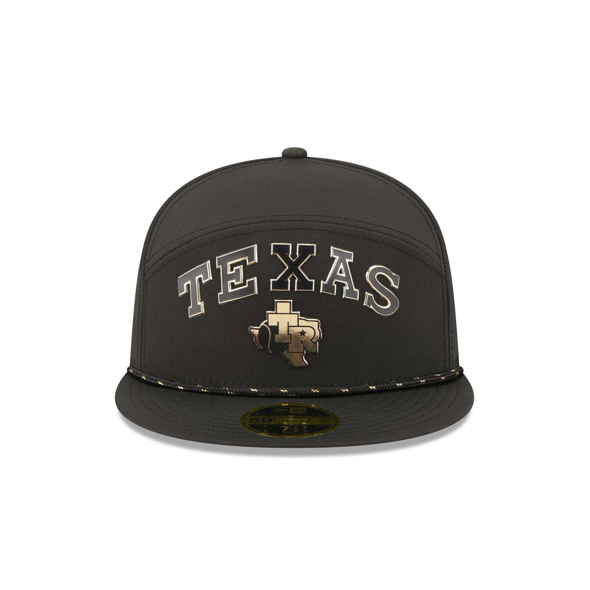 Texas Rangers Gold Logo Rope Split Panel 59FIFTY Fitted Hat - Image 2