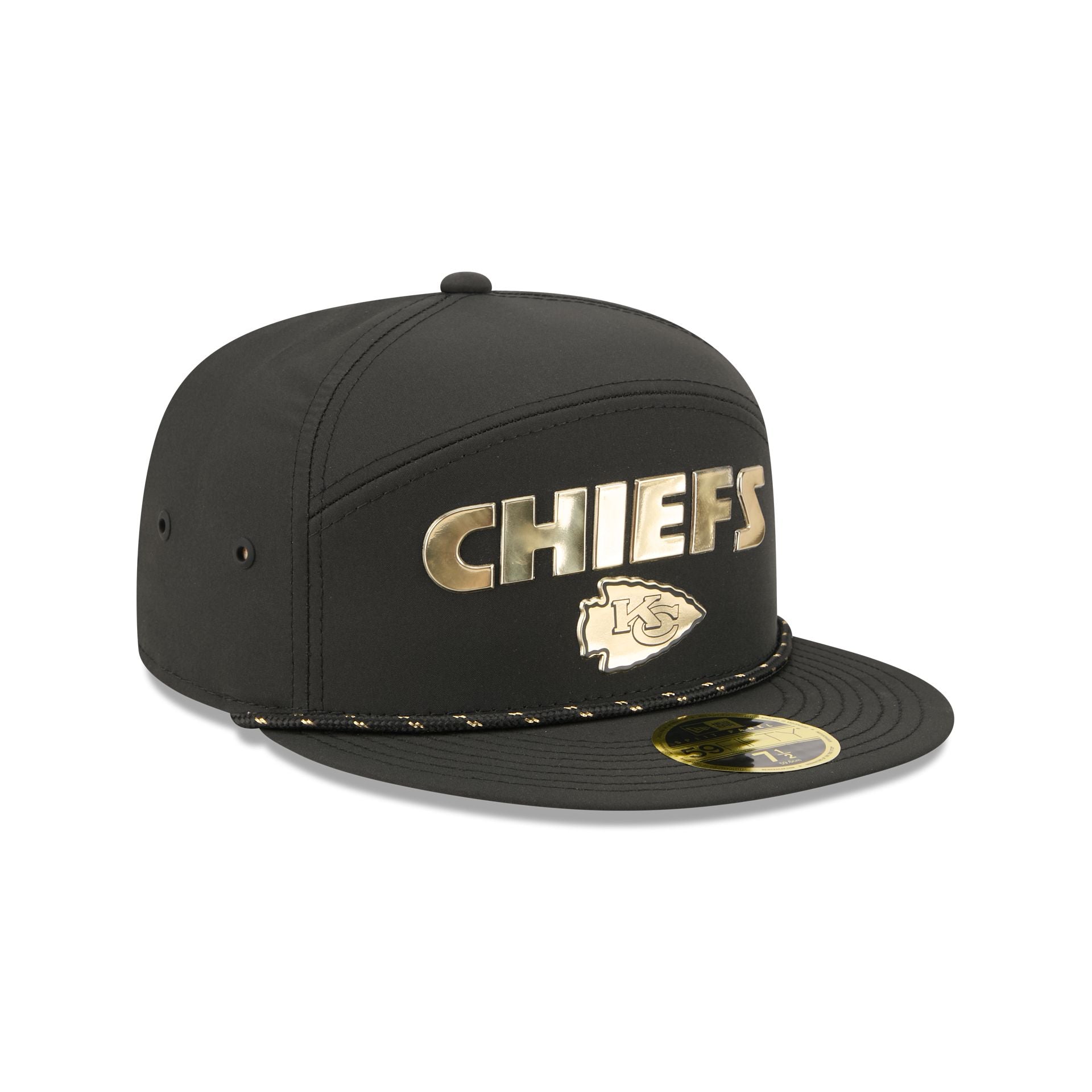 Kansas City Chiefs Gold Logo Rope Split Panel 59FIFTY Fitted Hat - Image 3