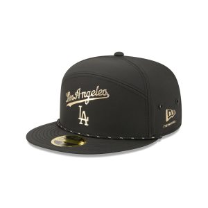 Los Angeles Dodgers Gold Logo Rope Split Panel 59FIFTY Fitted Hat