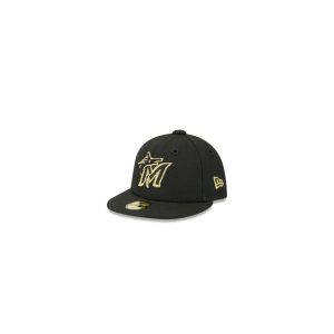 Miami Marlins Gold Logo Mini 59FIFTY Fitted Hat