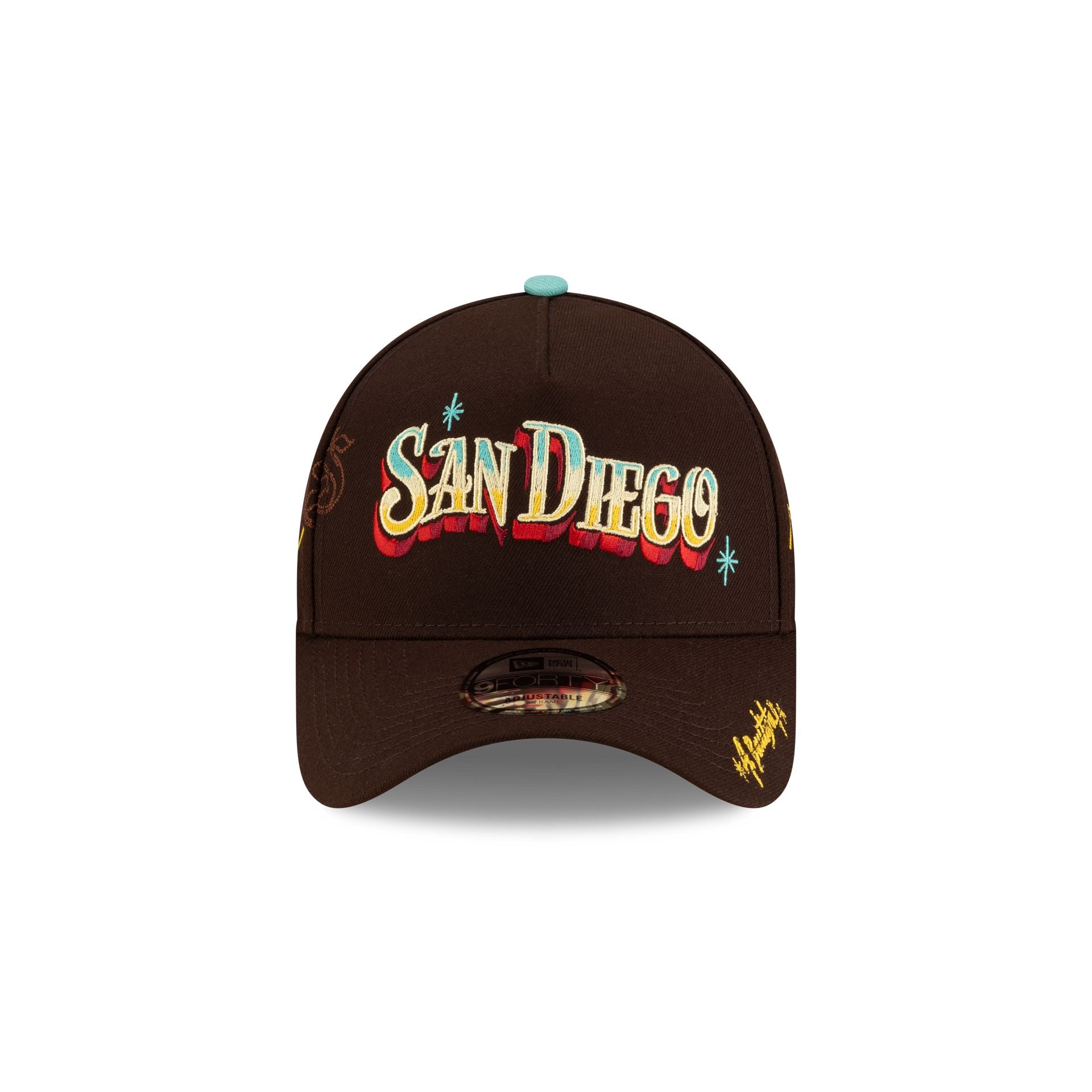R??tulos Bautista x San Diego Padres Wordmark 9FORTY A-Frame Snapback Hat - Image 2