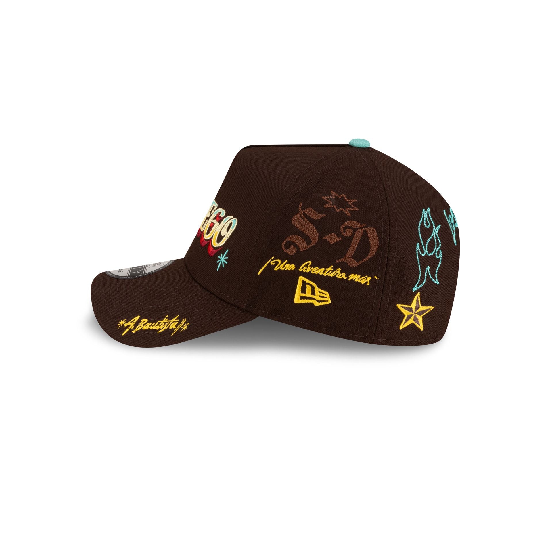 R??tulos Bautista x San Diego Padres Wordmark 9FORTY A-Frame Snapback Hat - Image 4