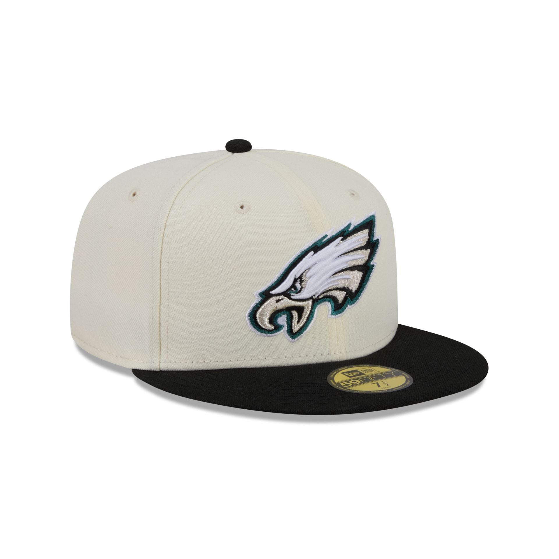 Philadelphia Eagles Chrome White Basic 59FIFTY Fitted Hat - Image 3