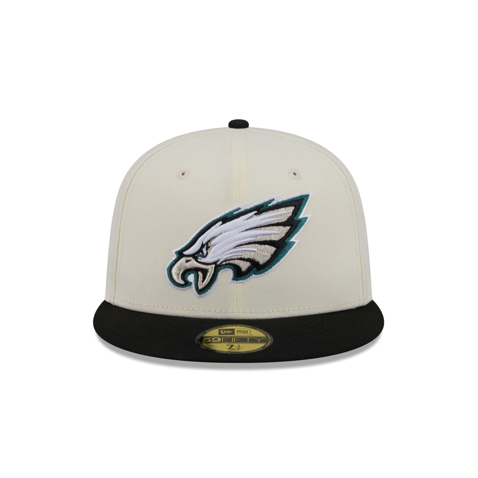 Philadelphia Eagles Chrome White Basic 59FIFTY Fitted Hat - Image 2