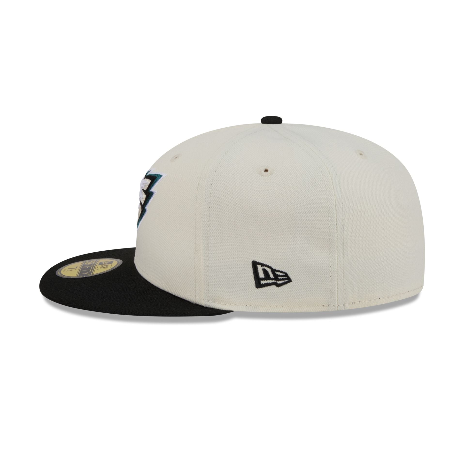 Philadelphia Eagles Chrome White Basic 59FIFTY Fitted Hat - Image 4
