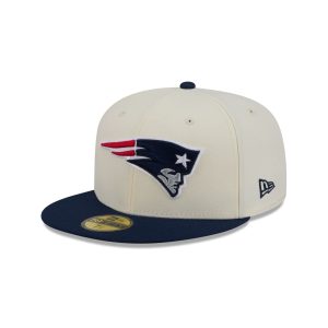 New England Patriots Chrome White Basic 59FIFTY Fitted Hat