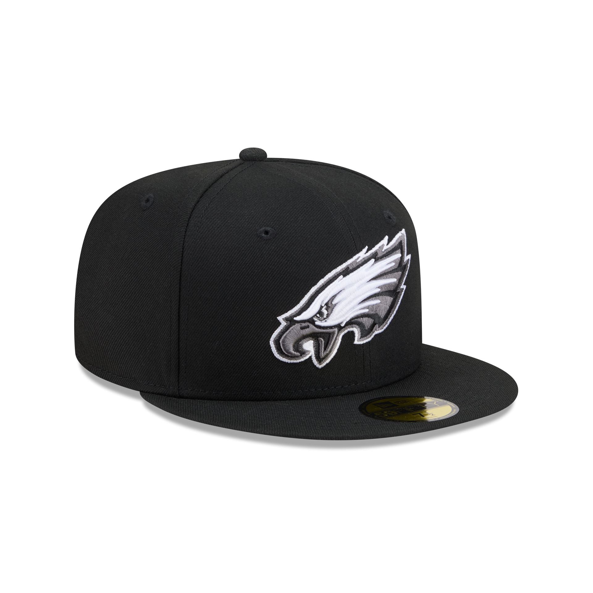 Philadelphia Eagles Black and White Basic 59FIFTY Fitted Hat - Image 3