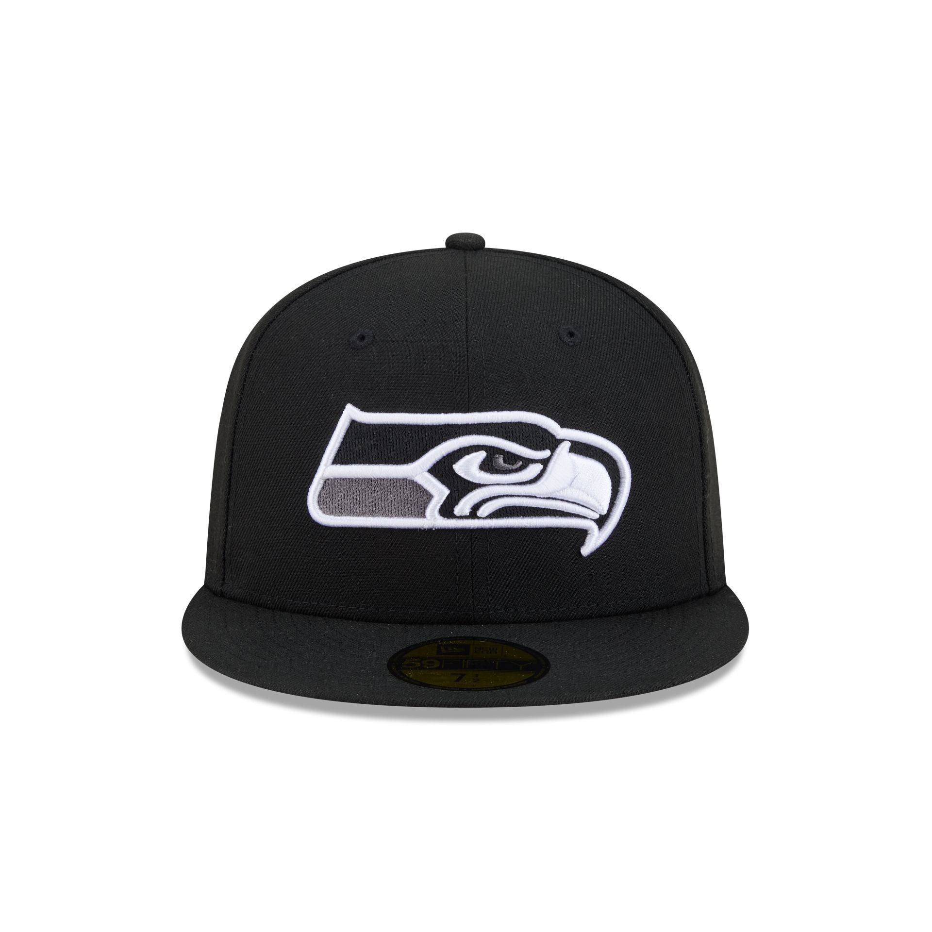 Seattle Seahawks Black and White Basic 59FIFTY Fitted Hat - Image 2
