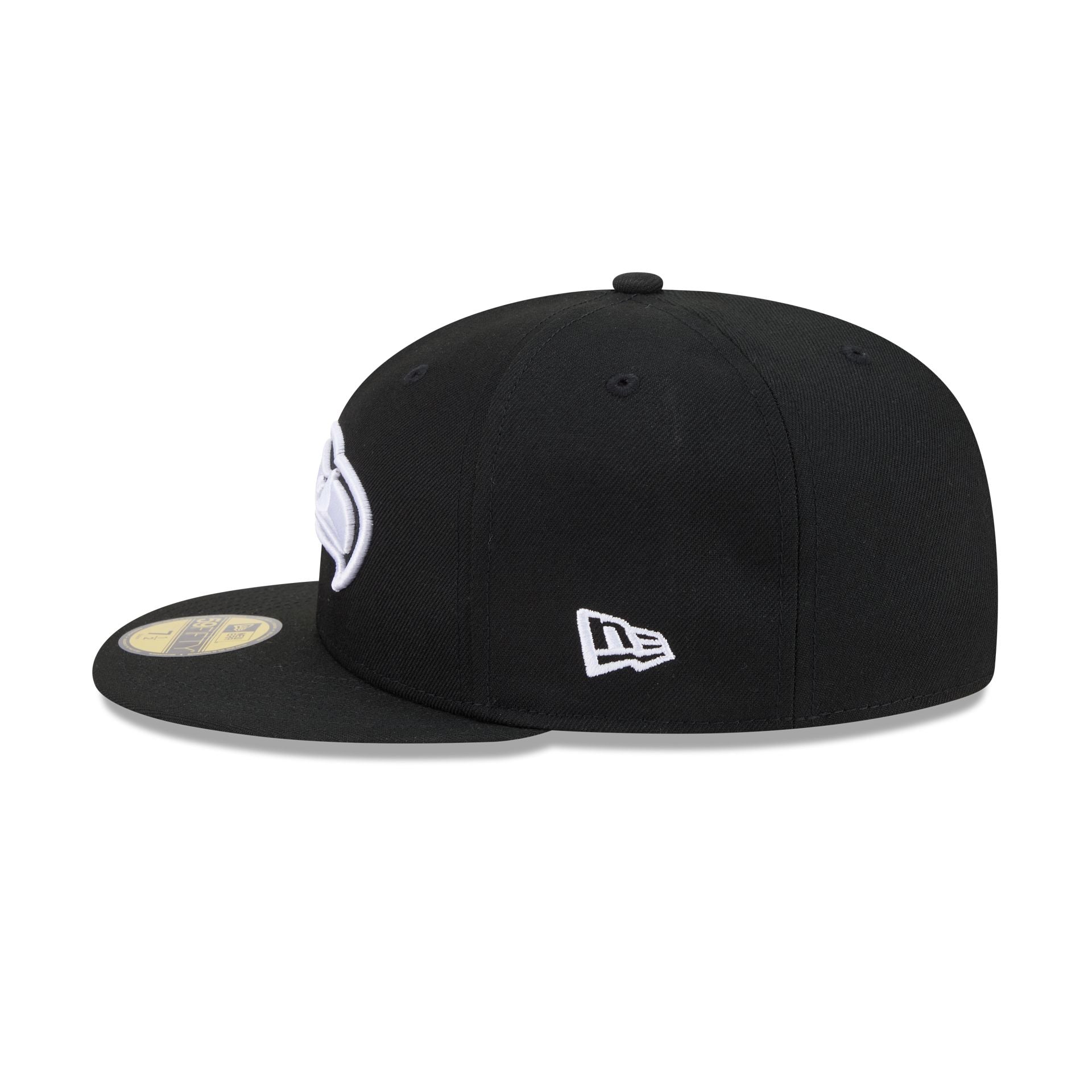 Seattle Seahawks Black and White Basic 59FIFTY Fitted Hat - Image 4