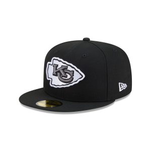 Kansas City Chiefs Black and White Basic 59FIFTY Fitted Hat
